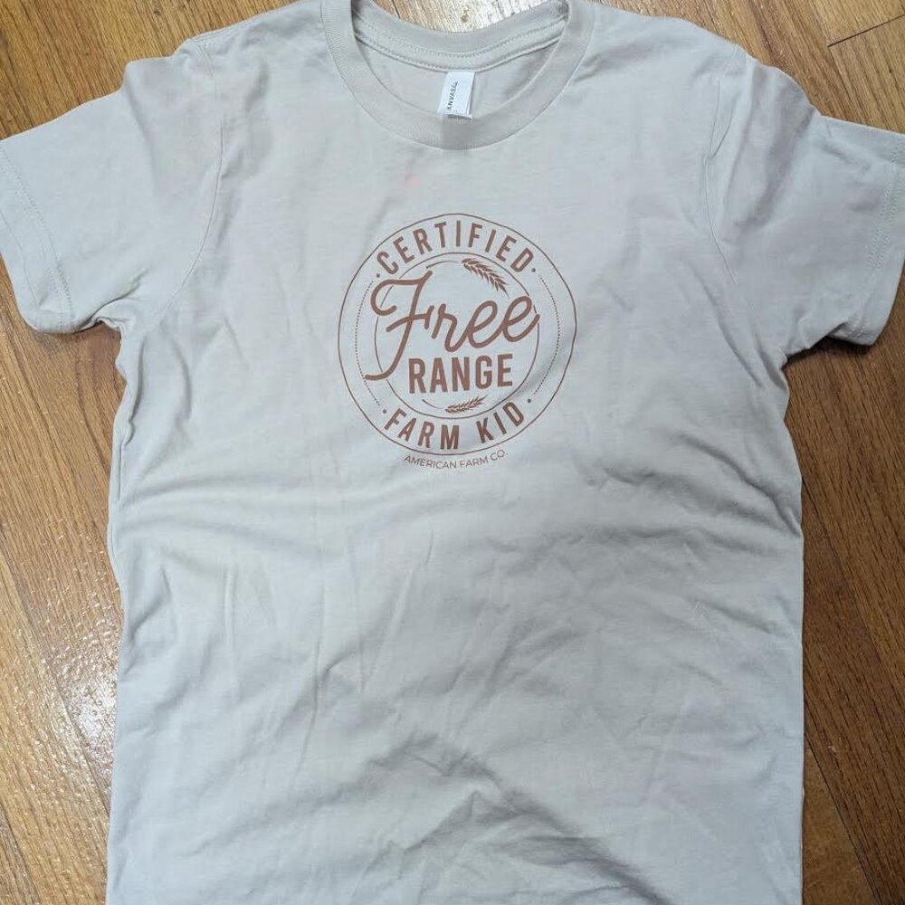 NWT American Farm Comp Youth SS T-Shirt- Cert Free Range